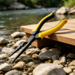 Yellow-and-Black Long-Nose Multifunctional Fishing Pliers – Ideal for Stream & Wild Fishing