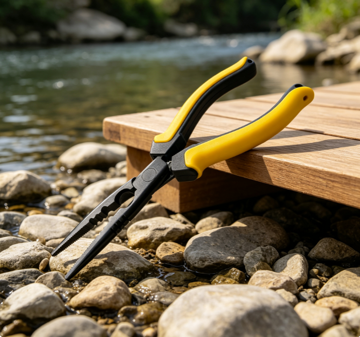 10 Yellow-and-Black Long-Nose Multifunctional Fishing Pliers – Ideal for Stream & Wild Fishing - Image 1