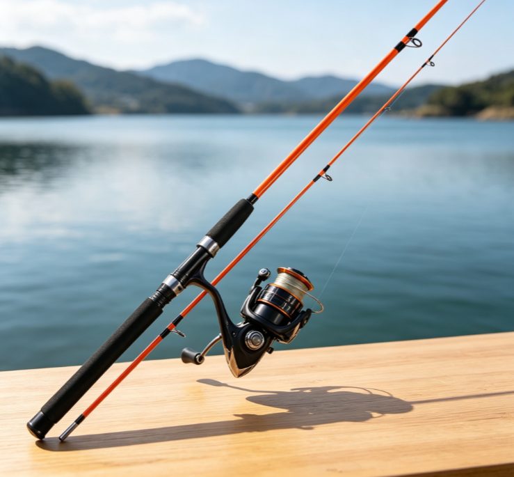 10 Orange 2-Piece Carbon Spinning Lure Rod – Lightweight, Versatile Long-Casting Rod - Image 1