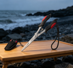 Red-and-Black Non-Slip Long-Nose Stainless Steel Fishing Pliers (Includes Storage Pouch & Braided Lanyard) - Image 2