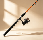 Orange-Patterned Carbon Baitcasting Lure Rod (Baitcaster Combo) – Long-Casting Rod for Wild Rivers - Image 2
