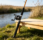 Orange-Patterned Carbon Baitcasting Lure Rod (Baitcaster Combo) – Long-Casting Rod for Wild Rivers