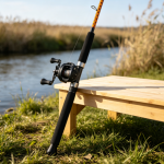 Orange-Patterned Carbon Baitcasting Lure Rod (Baitcaster Combo) – Long-Casting Rod for Wild Rivers
