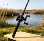Red & Black Carbon Casting Lure Rod & Baitcasting Reel Combo – High-Sensitivity, Versatile Rod