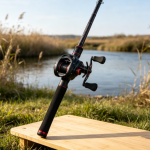 Red & Black Carbon Casting Lure Rod & Baitcasting Reel Combo – High-Sensitivity, Versatile Rod