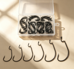 Black Wide-Gap Offset Hook Set – Lure Fishing Hooks for Soft Baits - Image 2