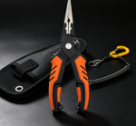 Orange & Black Non-Slip Multifunctional Saltwater Fishing Pliers Set – Includes Carabiner & Storage Pouch - Image 2