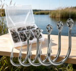 Polished Ring-Eye Hook Set for Big Game – High-Tensile Saltwater Fishing Hooks - Image 2