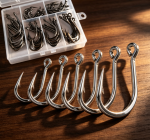Polished Ring-Eye Hook Set for Big Game – High-Tensile Saltwater Fishing Hooks