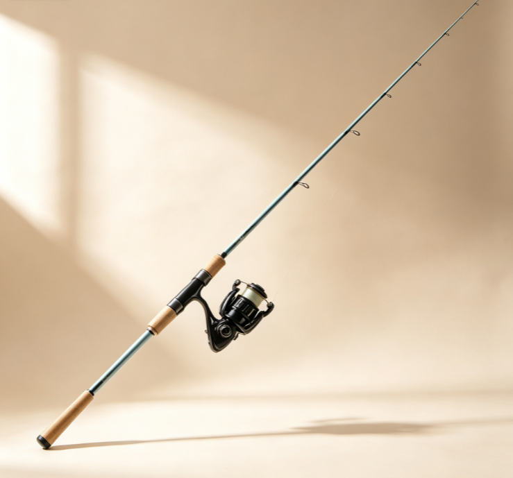 5 Light-Colored Carbon Spinning Lure Rod with Solid Wood Grip – Versatile Recreational Fishing Rod - Image 1