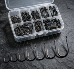 Black Long-Shank Barbed Hook Set – Pre-Tied Leader Rig Box - Image 2