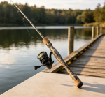 Camouflage Carbon Fiber Spinning Lure Rod (Straight Handle) with Cork Grip – For Long-Distance Casting in Lakes & Reservoirs