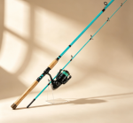 2-Piece Carbon Fiber Spinning Lure Rod Set with Solid Wood Handle – Portable & Detachable