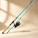 2-Piece Carbon Fiber Spinning Lure Rod Set with Solid Wood Handle – Portable & Detachable