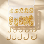 Gold-Plated Ringed Fishing Hook Set (Anti-Rust) – Multi-Size Freshwater Hooks