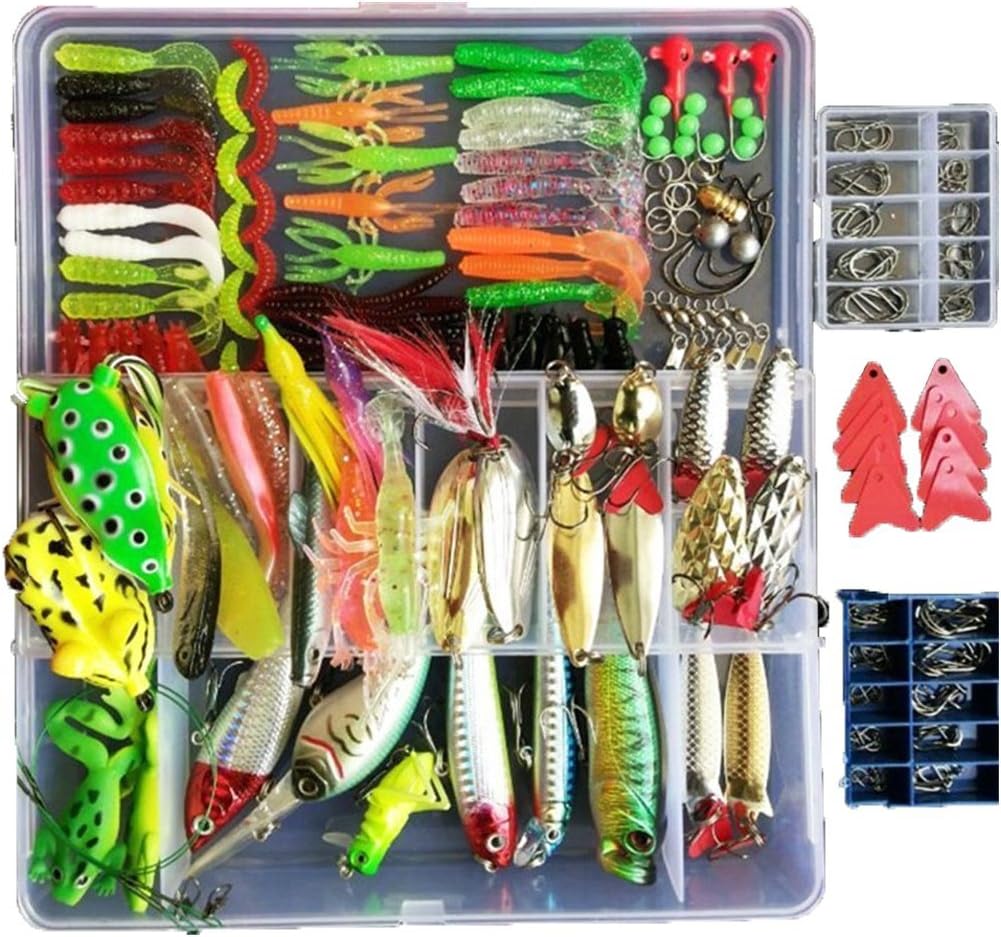 71vQdGL9omL._AC_SL1100_.jpg Multi-Compartment Lure Set: Hard Baits, Soft Baits, and Frog Lures - Image 1