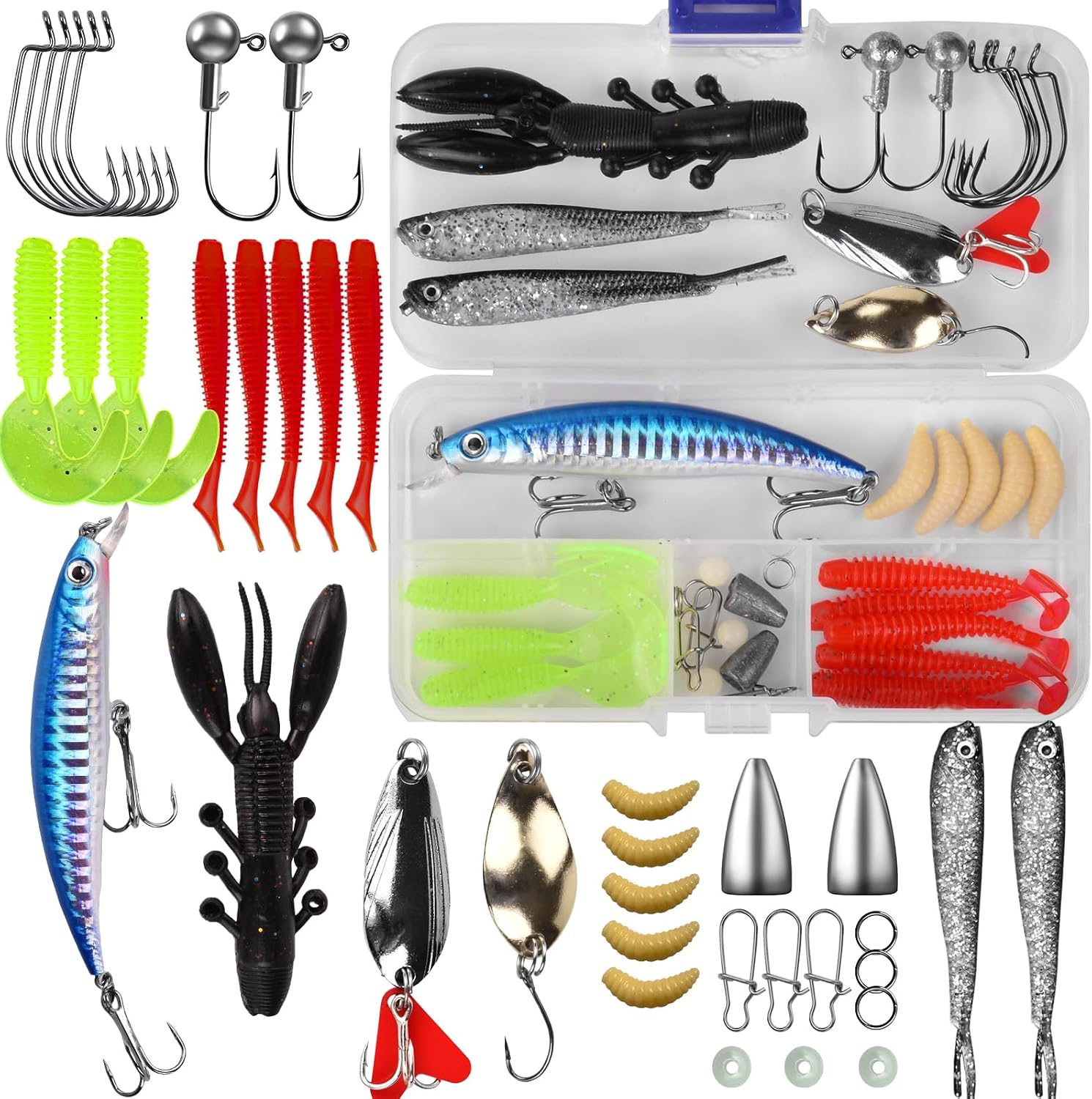 81eWSs7qI3L._AC_SL1500_.jpg Lightweight Lure Combo Set – Soft Baits, Minnows, Spoons & Accessories - Image 1