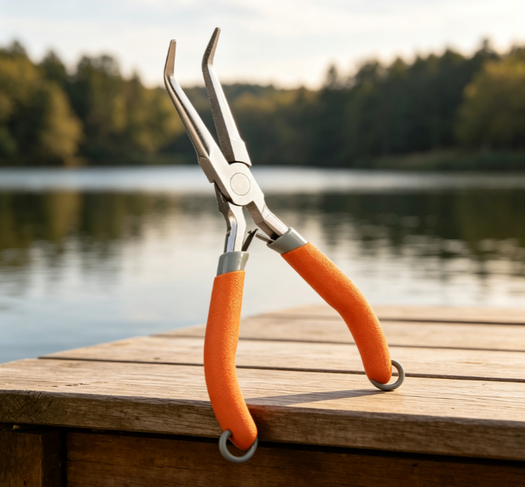 9 Bent-Nose Fishing Pliers with EVA Foam Grip – Non-Slip, Comfortable Hook-Removal & Lure Pliers - Image 1